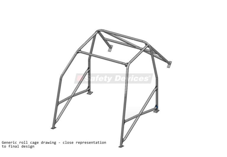 single diagonal and harness bar with cross door bars